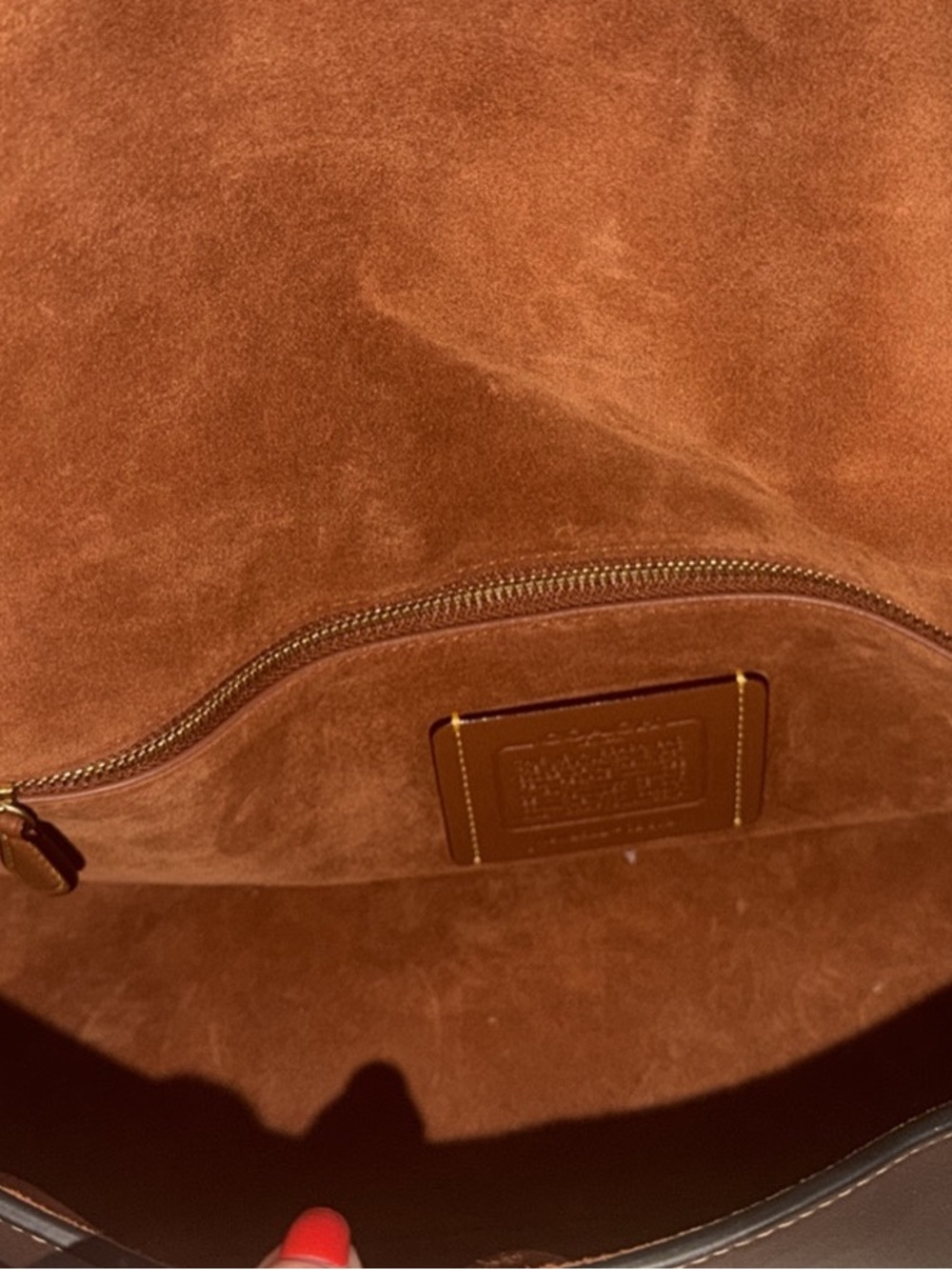 Coach Dark Brown Leather Shoulder Bag with Gold Logo - Picture 3 of 6